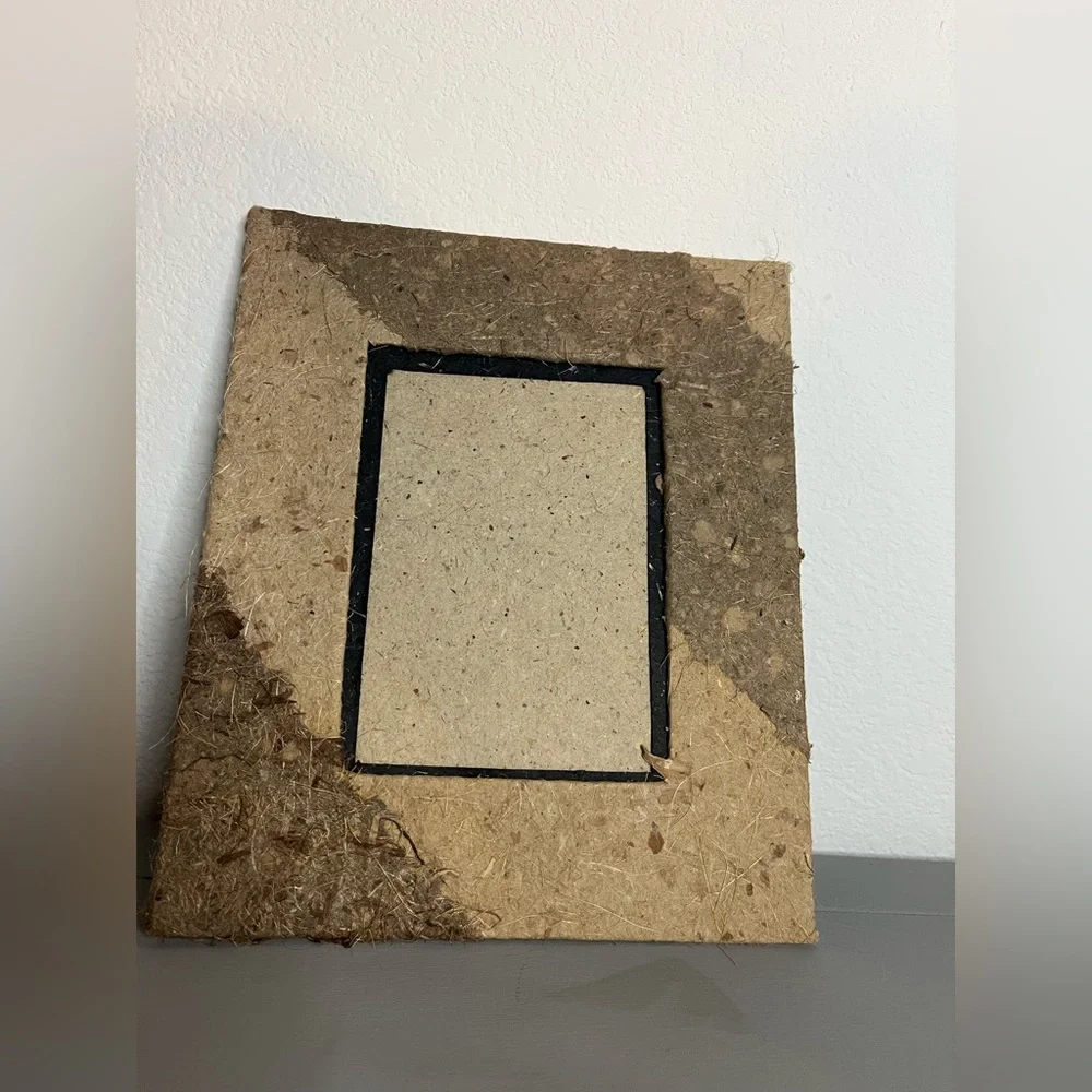 Handmade Natural Fiber Paper Table Top Photo Frame Mixed Media Paper EcoFriendly